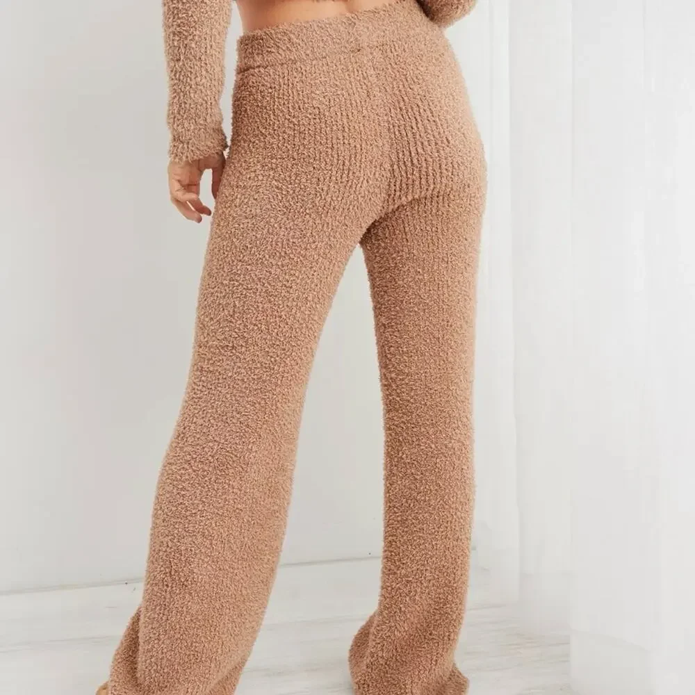 Aerie Marshmallow Wide Leg Pants - Tan Size Medium
